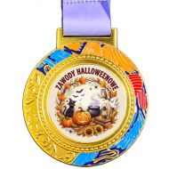  Medal Halloween 2/ 65mm, wstążka 25mm  PROMOCJA - medal_niebieski_halloween_2.jpg
